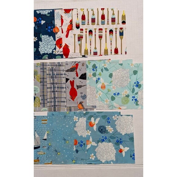 Moda Lakeside Story Sailing Boats Blue 42 5-in Charm Precut Fabric Quilt Squares - Picture 7 of 11